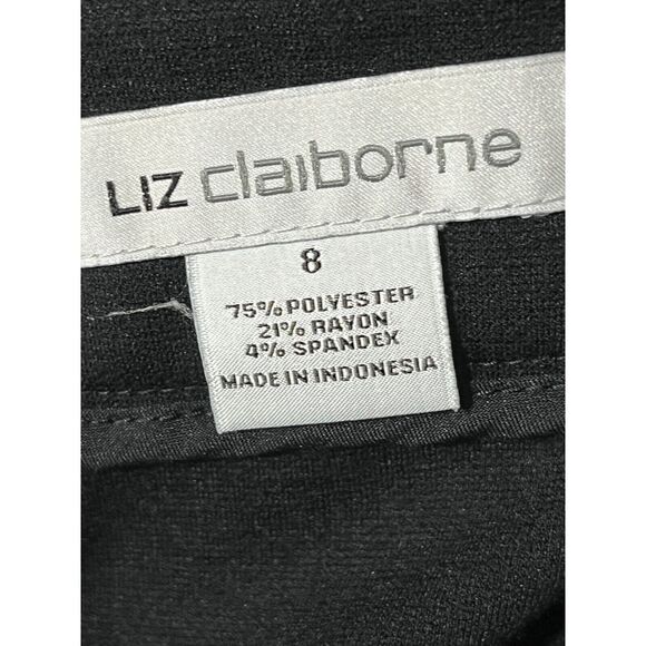 Liz Claiborne Mini Pencil Skirt High Waisted Back Slit Stretch Black Womens 8 - Picture 11 of 11